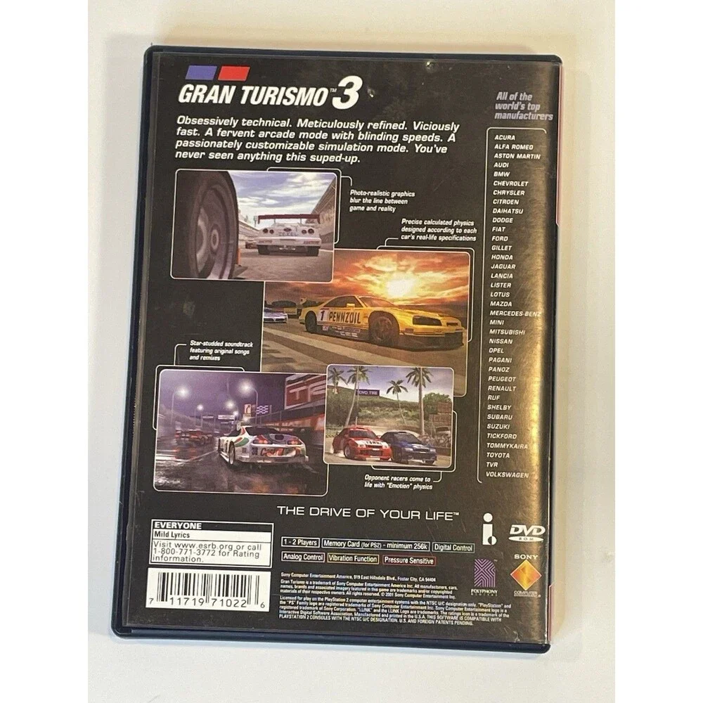 Gran Turismo 3 A-Spec Greatest Hits Sony PS2 PlayStation 2 Complete In Box